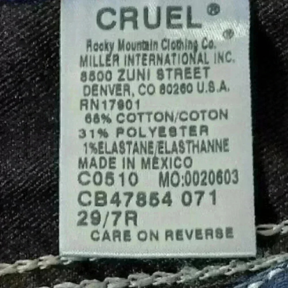 "CRUEL DENIM" Women's Abby Blue Jeans 29/7R Medium Wash Wide Stitch Boot Cut - Picture 8 of 9